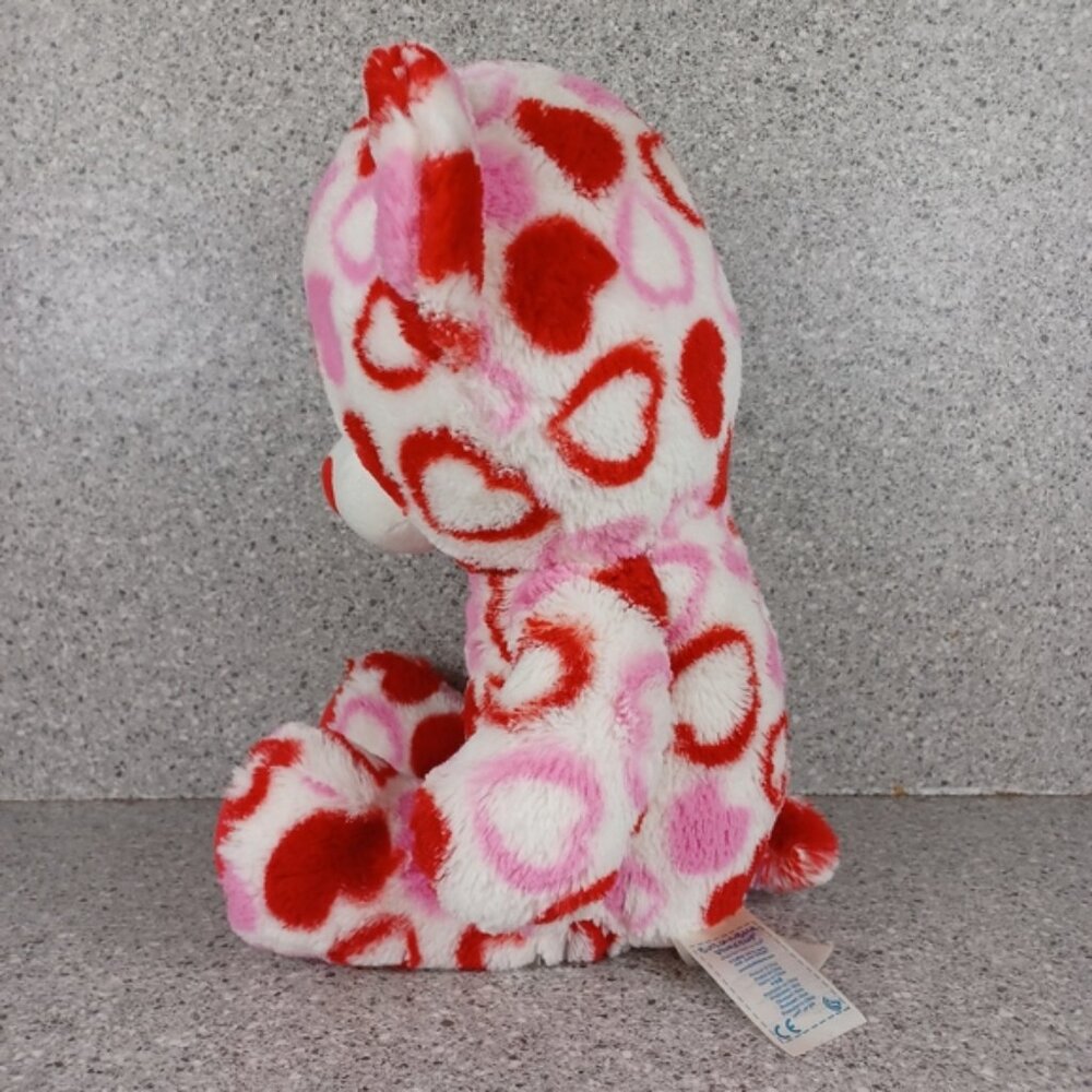 Build-A-Bear Pink Red Stuffed Animal with Heart Pattern Plush Toy Valentine's - Picture 2 of 6